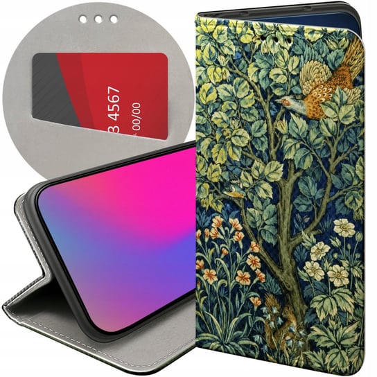 ETUI Z KLAPKĄ DO OPPO RENO 8 5G WZORY WILLIAM MORRIS ARTS AND CRAFTS TAPETY Oppo