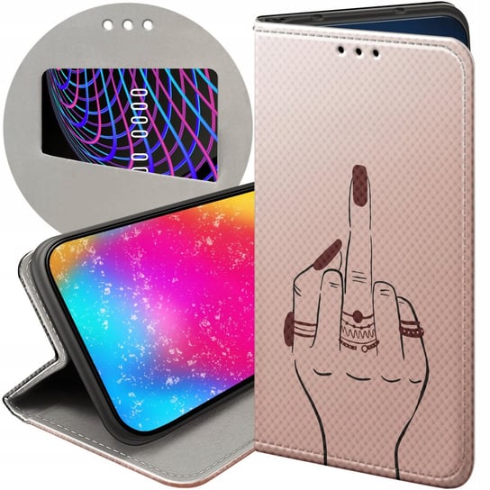 ETUI Z KLAPKĄ DO OPPO RENO 8T WZORY FUCK YOU FUCK OFF FUTERAŁ POKROWIEC Oppo