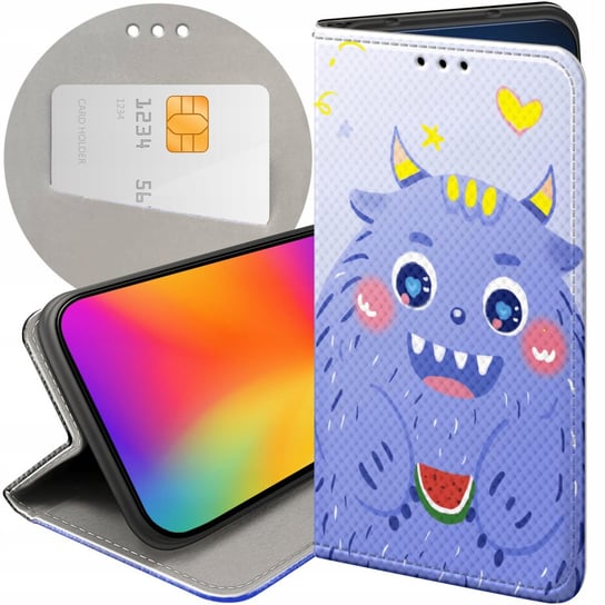 ETUI Z KLAPKĄ DO OPPO RENO 8T WZORY POTWORY POTWÓR MONSTER FUTERAŁ CASE Oppo