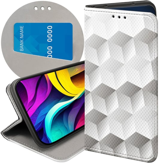 ETUI Z KLAPKĄ DO REALME 11 5G WZORY 3D GEOMETRYCZNE ILUZJA FUTERAŁ CASE Realme