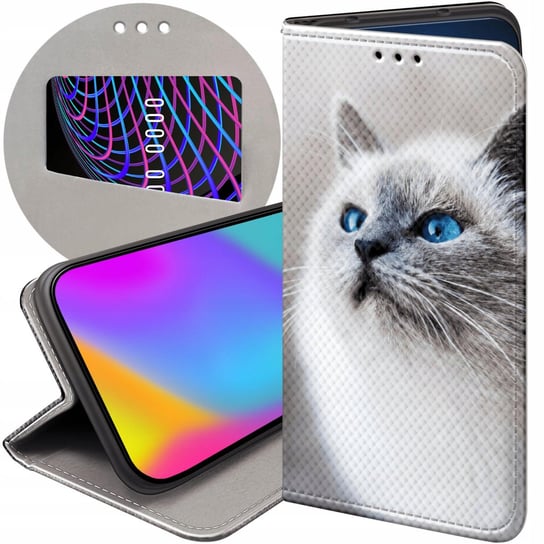 ETUI Z KLAPKĄ DO REALME 7 PRO WZORY ANIMALS ZDJĘCIA ZWIERZĘTA FUTERAŁ CASE Realme