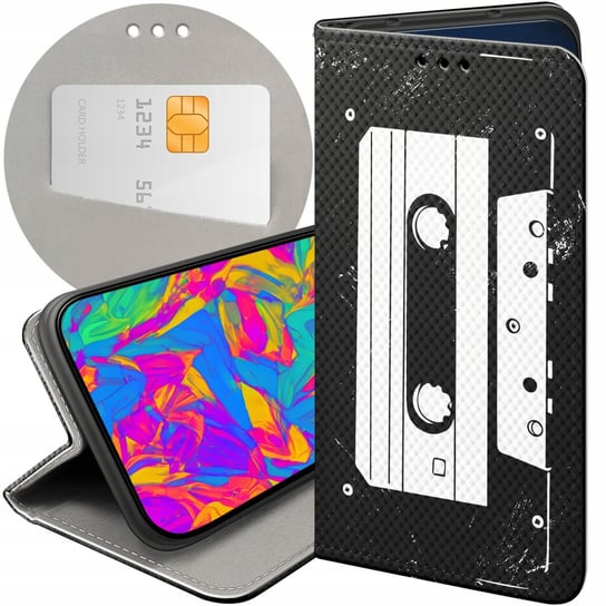 ETUI Z KLAPKĄ DO REALME 7 PRO WZORY RETRO OLD SCHOOL MUZYKA GRY FUTERAŁ Realme