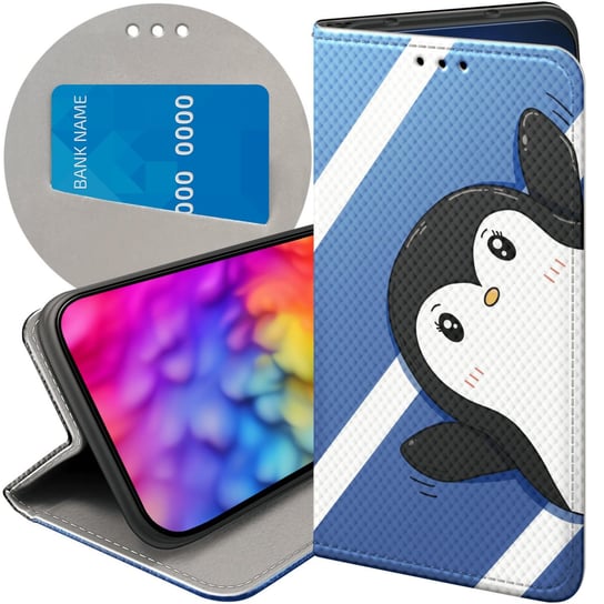 ETUI Z KLAPKĄ DO REALME 8I WZORY PINGWINEK PINGWIN HAPPY FEET FUTERAŁ CASE Realme