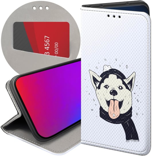 Etui Z Klapką Do Realme 9 Pro / 9 5G Wzory Husky Psy Pieski Futerał Case Realme