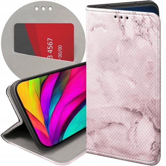 ETUI Z KLAPKĄ DO REALME 9 PRO / 9 5G WZORY RÓŻOWE GOLDEN ROSE PUDROWY RÓŻ Realme