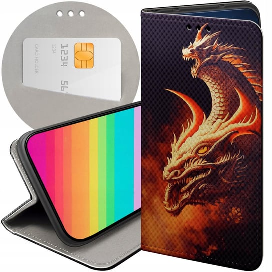 ETUI Z KLAPKĄ DO REALME 9 PRO / 9 5G WZORY SMOKI DRAGON TANIEC SMOKÓW CASE Realme