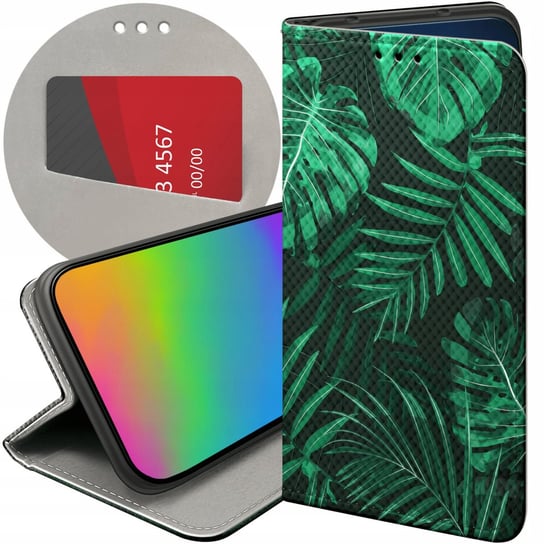 ETUI Z KLAPKĄ DO REALME 9I | OPPO A96 4G WZORY LIŚCIE LIŚCIASTE NATURA CASE Realme