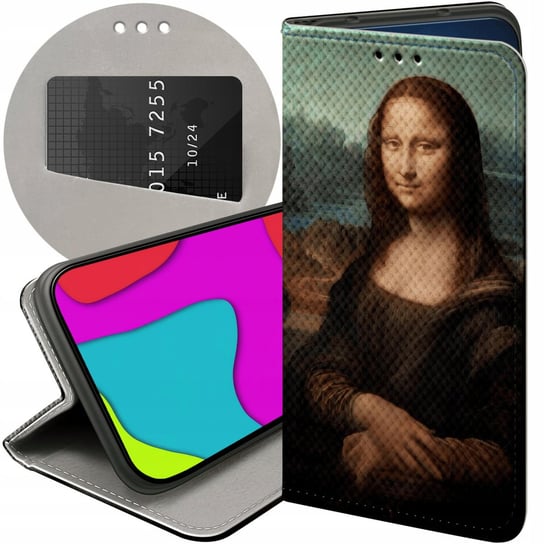 ETUI Z KLAPKĄ DO REALME C21Y WZORY LEONARDO DA VINCI MONA ŁASICZKA FUTERAŁ Realme