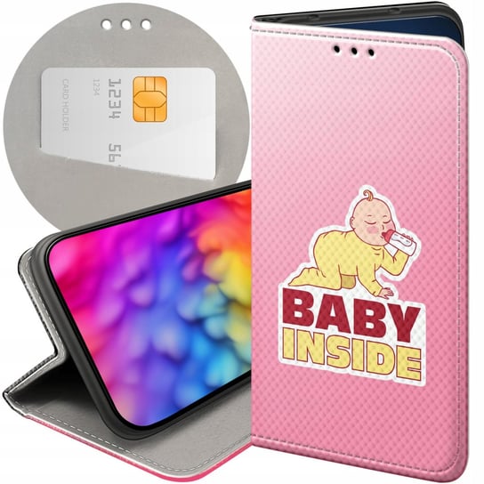 ETUI Z KLAPKĄ DO REALME C35 WZORY CIĄŻOWE PREGNANT BABY SHOWER FUTERAŁ CASE Realme