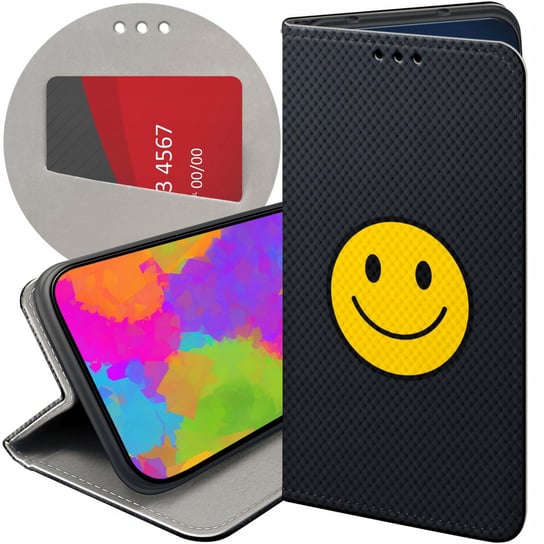 ETUI Z KLAPKĄ DO REALME C35 WZORY UŚMIECH SMILE EMOJI FUTERAŁ POKROWIEC Realme