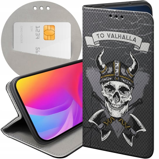 ETUI Z KLAPKĄ DO REALME C35 WZORY WIKINGOWIE VIKING RUNY ODYN FUTERAŁ CASE Realme