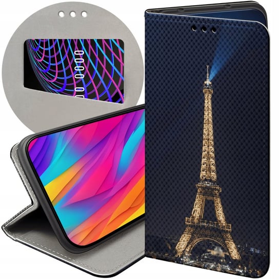 ETUI Z KLAPKĄ DO REALME C53 4G WZORY PARYŻ FRANCJA EIFFEL FUTERAŁ POKROWIEC Realme