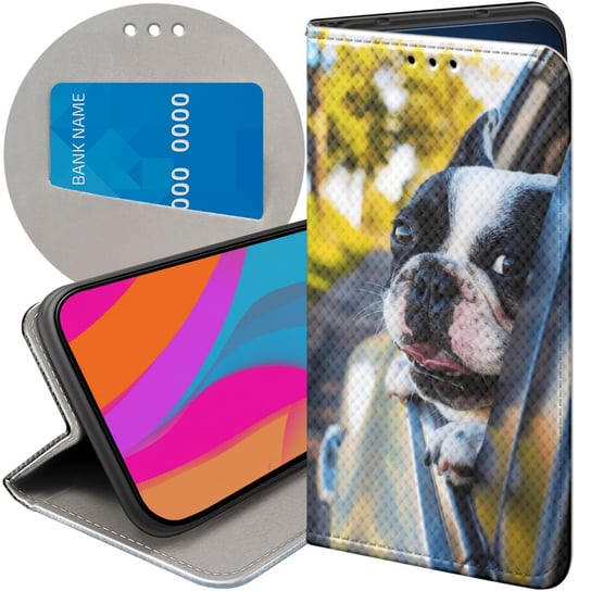 ETUI Z KLAPKĄ DO REALME GT NEO 2 WZORY MOPS BULDOG FRANCUSKI ANGIELSKI CASE Realme