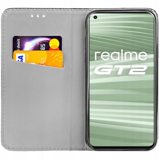 Etui Z Klapką Do Realme Gt2 5G Czarne Zamykane Magnetyczne Kabura Futerał Realme