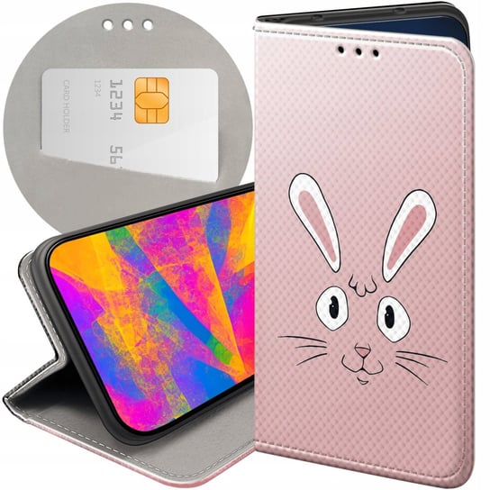 ETUI Z KLAPKĄ DO REDMI NOTE 11T PRO / POCO X4 GT WZORY KRÓLIK ZAJĄC BUNNY Xiaomi