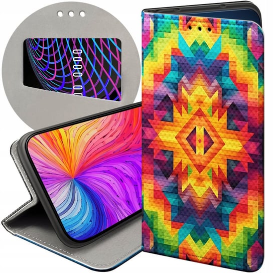 ETUI Z KLAPKĄ DO REDMI NOTE 12 5G / POCO X5 WZORY AZTECKIE AZTEC AZTECY Xiaomi