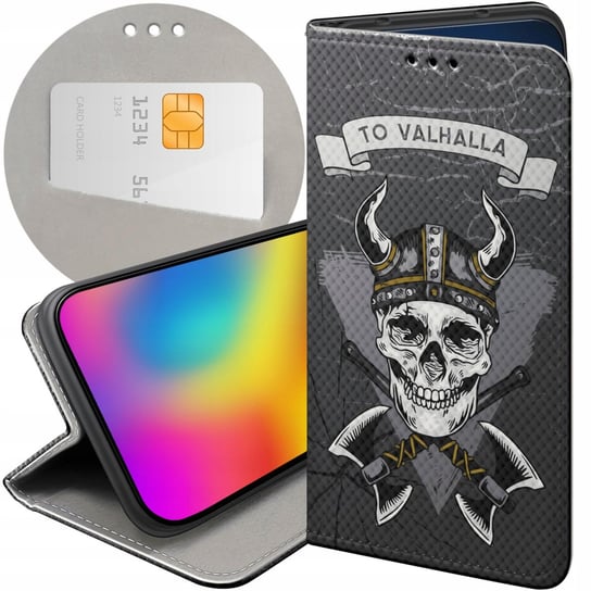 ETUI Z KLAPKĄ DO SAMSUNG A51 WZORY WIKINGOWIE VIKING RUNY ODYN FUTERAŁ CASE Samsung Electronics