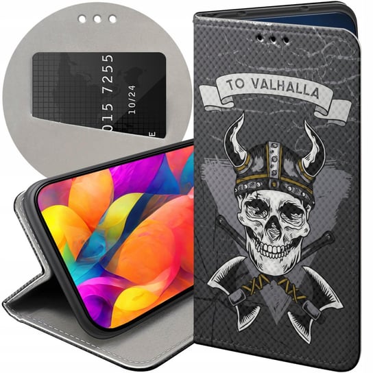 ETUI Z KLAPKĄ DO SAMSUNG GALAXY A03S WZORY WIKINGOWIE VIKING RUNY ODYN CASE Samsung Electronics