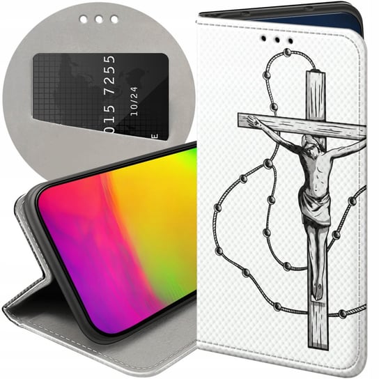 Etui Z Klapką Do Samsung Galaxy A12 Wzory Jezus Krzyż Różaniec Bóg Futerał Samsung