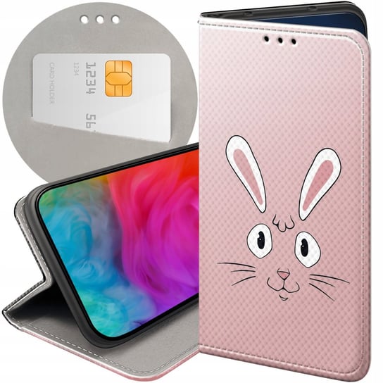 Etui Z Klapką Do Samsung Galaxy A12 Wzory Królik Zając Bunny Futerał Case Samsung