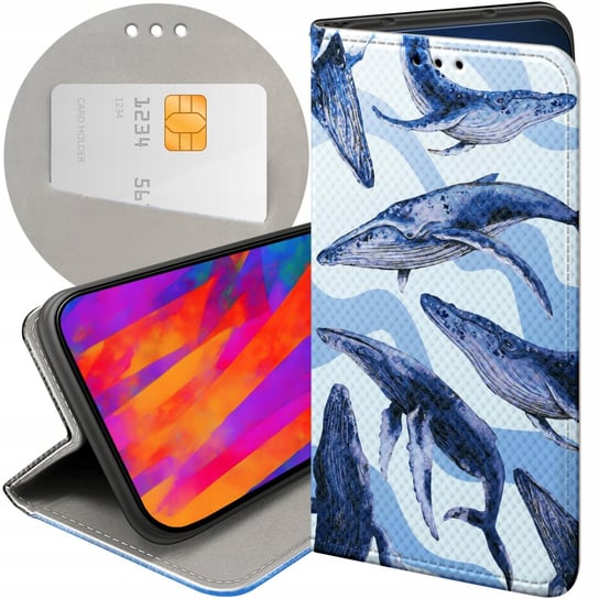 ETUI Z KLAPKĄ DO SAMSUNG GALAXY A13 4G WZORY MORZE FALE WODA AQUA FUTERAŁ Samsung Electronics