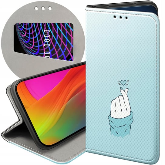 ETUI Z KLAPKĄ DO SAMSUNG GALAXY A13 4G WZORY NIEBIESKIE BLUE BLAU FUTERAŁ Samsung Electronics