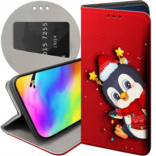 Etui Z Klapką Do Samsung Galaxy A15 Wzory Święta Christmas Mikołaj Pingwin Samsung Electronics