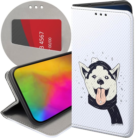 ETUI Z KLAPKĄ DO SAMSUNG GALAXY A20S WZORY HUSKY PSY PIESKI FUTERAŁ CASE Samsung Electronics