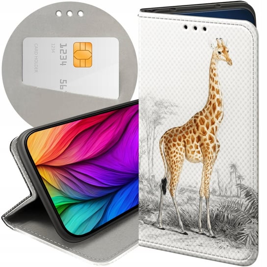 ETUI Z KLAPKĄ DO SAMSUNG GALAXY A20S WZORY ŻYRAFA ŚMIESZNE SAWANNA FUTERAŁ Samsung Electronics