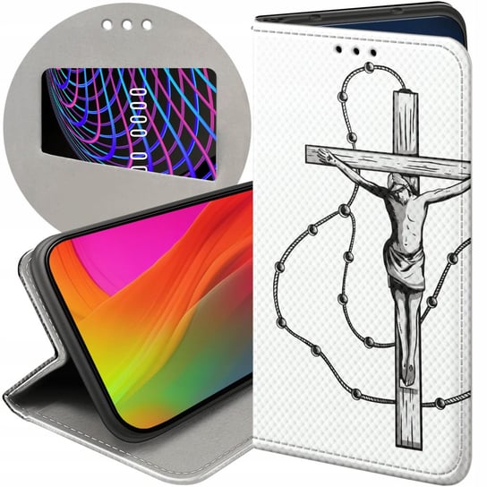 Etui Z Klapką Do Samsung Galaxy A21S Wzory Jezus Krzyż Różaniec Bóg Futerał Samsung