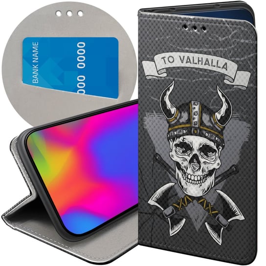 ETUI Z KLAPKĄ DO SAMSUNG GALAXY A21S WZORY WIKINGOWIE VIKING RUNY ODYN CASE Samsung Electronics