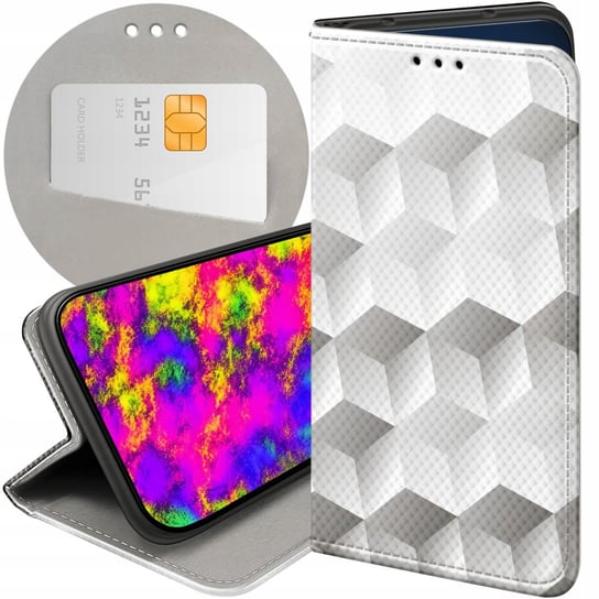 ETUI Z KLAPKĄ DO SAMSUNG GALAXY A22 4G WZORY 3D GEOMETRYCZNE ILUZJA CASE Samsung Electronics