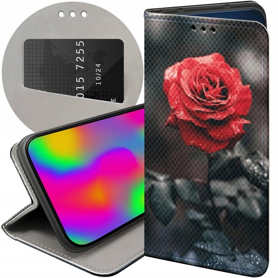 ETUI Z KLAPKĄ DO SAMSUNG GALAXY A22 4G WZORY RÓŻA Z RÓŻĄ ROSE FUTERAŁ CASE Samsung Electronics