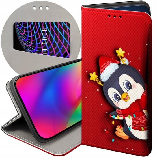 Etui Z Klapką Do Samsung Galaxy A22 5G Wzory Święta Christmas Mikołaj Case Samsung