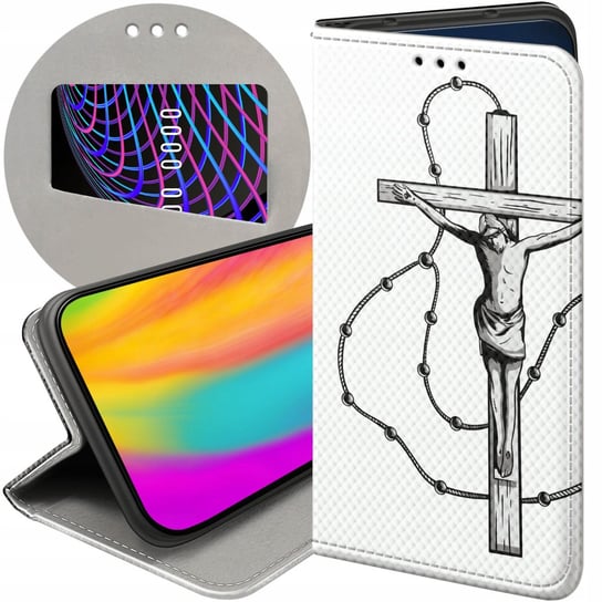 Etui Z Klapką Do Samsung Galaxy A32 4G Wzory Jezus Krzyż Różaniec Bóg Case Samsung Electronics