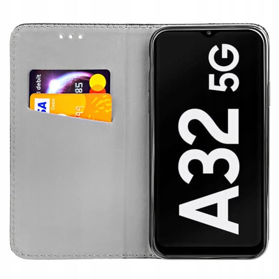 Etui Z Klapką Do Samsung Galaxy A32 5G Czarne Zamykane Magnetyczne Kabura Samsung Electronics