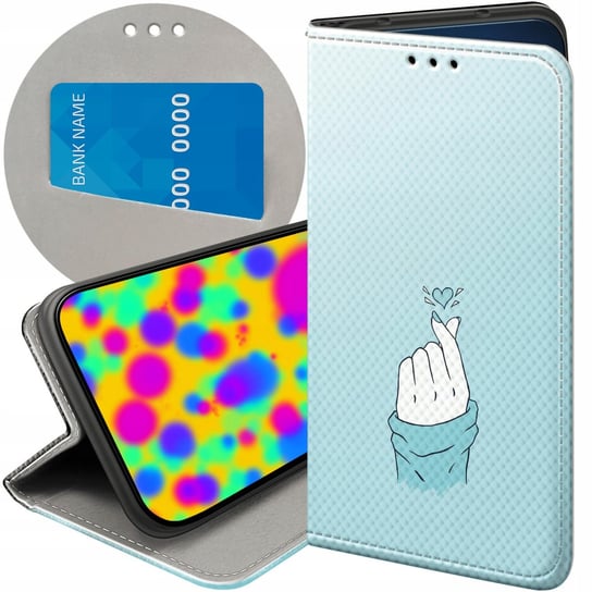 ETUI Z KLAPKĄ DO SAMSUNG GALAXY A32 5G WZORY NIEBIESKIE BLUE BLAU FUTERAŁ Samsung Electronics