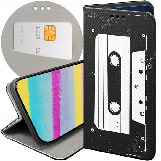 ETUI Z KLAPKĄ DO SAMSUNG GALAXY A32 5G WZORY RETRO OLD SCHOOL MUZYKA GRY Samsung