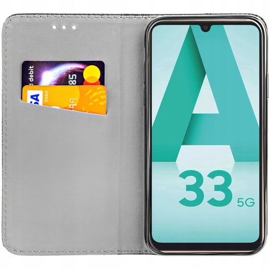 Etui Z Klapką Do Samsung Galaxy A33 5G Czarne Zamykane Magnetyczne Kabura Samsung