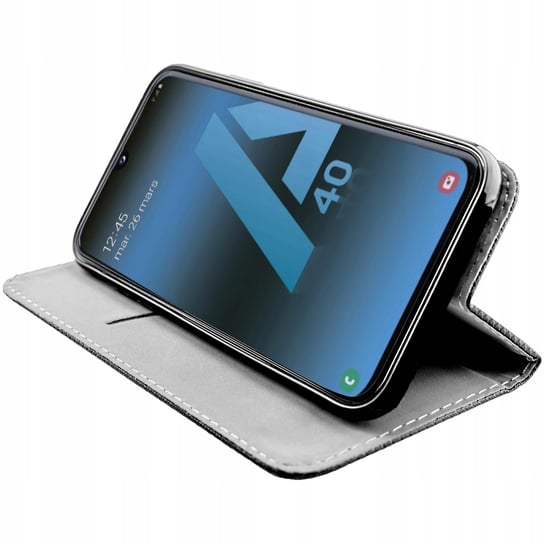 Etui Z Klapką Do Samsung Galaxy A40 Czarne Zamykane Magnetyczne Kabura Flip Samsung Electronics