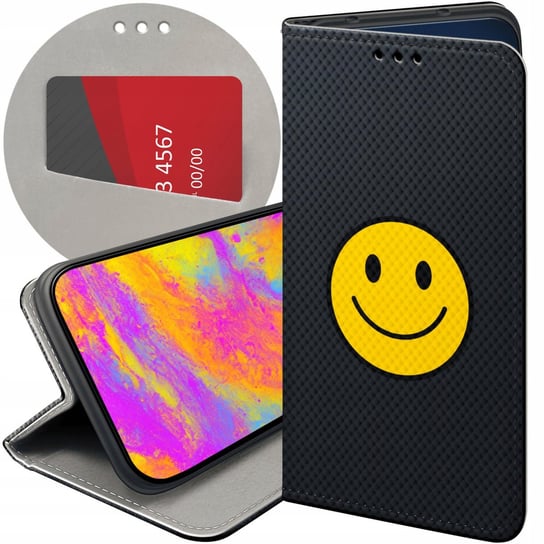 ETUI Z KLAPKĄ DO SAMSUNG GALAXY A41 WZORY UŚMIECH SMILE EMOJI FUTERAŁ CASE Samsung Electronics