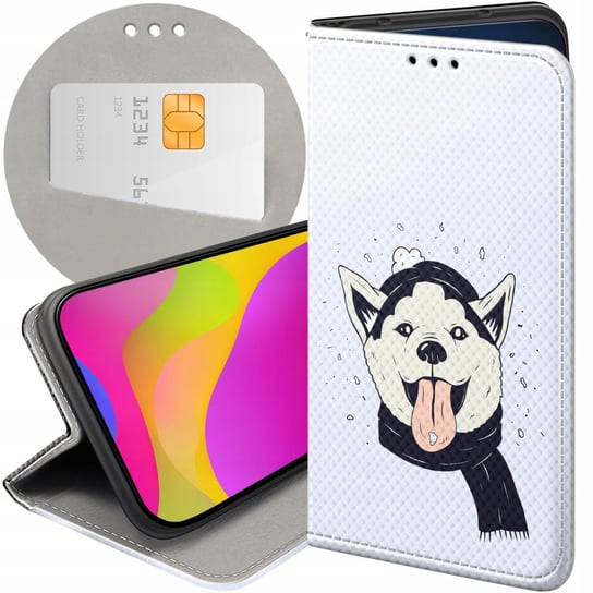 ETUI Z KLAPKĄ DO SAMSUNG GALAXY A50 / A30S / A50S WZORY HUSKY PSY PIESKI Samsung Electronics