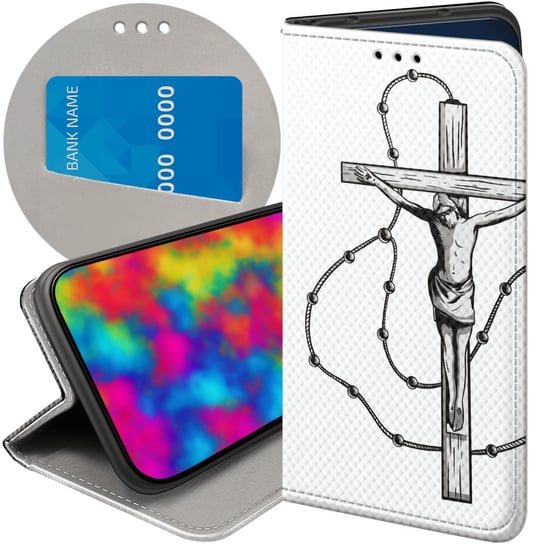 Etui Z Klapką Do Samsung Galaxy A52 5G Wzory Jezus Krzyż Różaniec Bóg Case Samsung Electronics