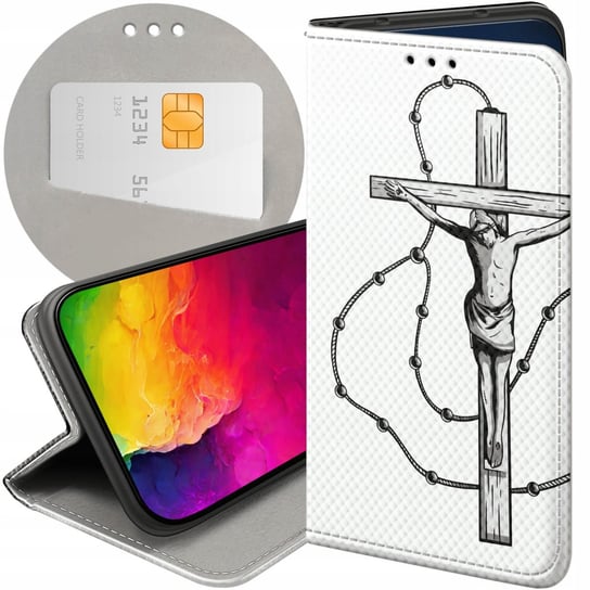 ETUI Z KLAPKĄ DO SAMSUNG GALAXY A53 5G WZORY JEZUS KRZYŻ RÓŻANIEC BÓG CASE Samsung Electronics