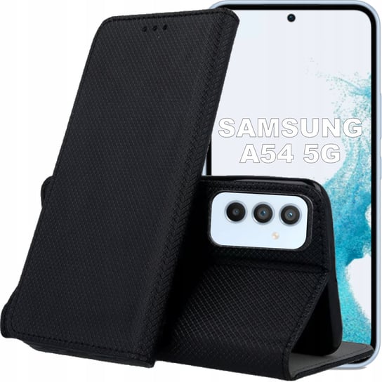 Etui Z Klapką Do Samsung Galaxy A54 5G Czarne Zamykane Magnetyczne Kabura Samsung