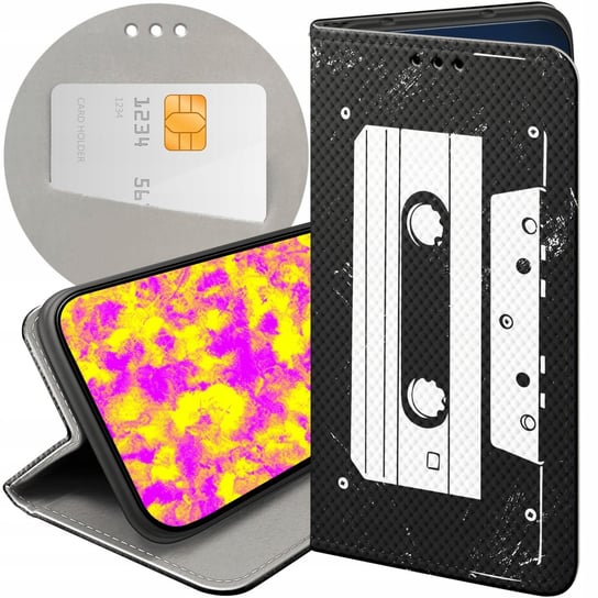 ETUI Z KLAPKĄ DO SAMSUNG GALAXY A72 WZORY RETRO OLD SCHOOL MUZYKA GRY CASE Samsung