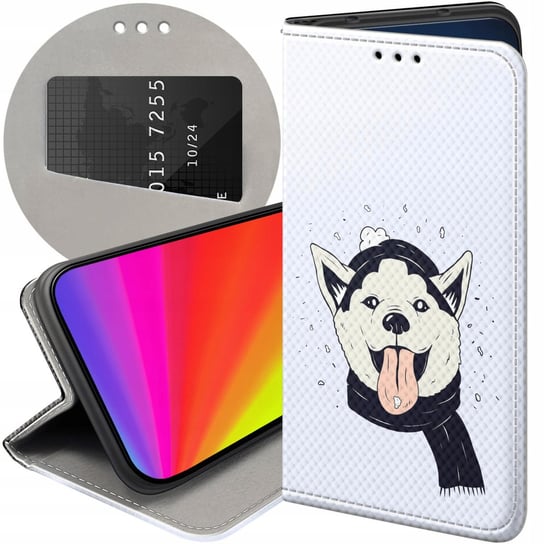 ETUI Z KLAPKĄ DO SAMSUNG GALAXY A73 5G WZORY HUSKY PSY PIESKI FUTERAŁ CASE Samsung Electronics