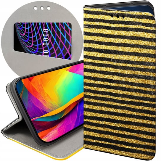 ETUI Z KLAPKĄ DO SAMSUNG GALAXY A73 5G WZORY ZŁOTO GOLD RICH FUTERAŁ CASE Samsung