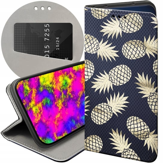 ETUI Z KLAPKĄ DO SAMSUNG GALAXY A8 2018 WZORY ANANAS OWOCE EGZOTYCZNE CASE Samsung Electronics