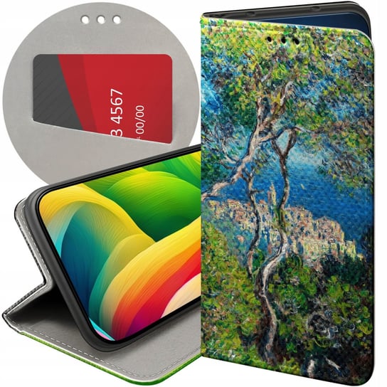 ETUI Z KLAPKĄ DO SAMSUNG GALAXY A8 2018 WZORY CLAUDE MONET FUTERAŁ CASE Samsung Electronics